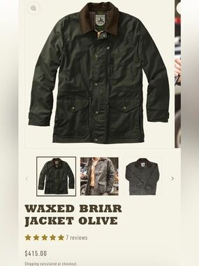 Waxed Olive Field Jacket with Corduroy Collar